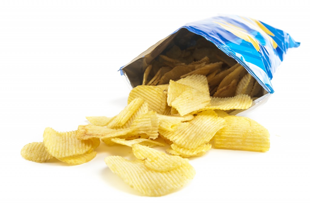 chips in foil packaging