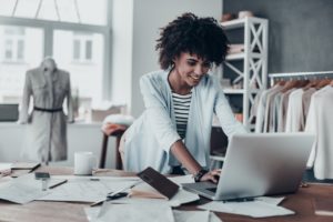 Business woman working in her office