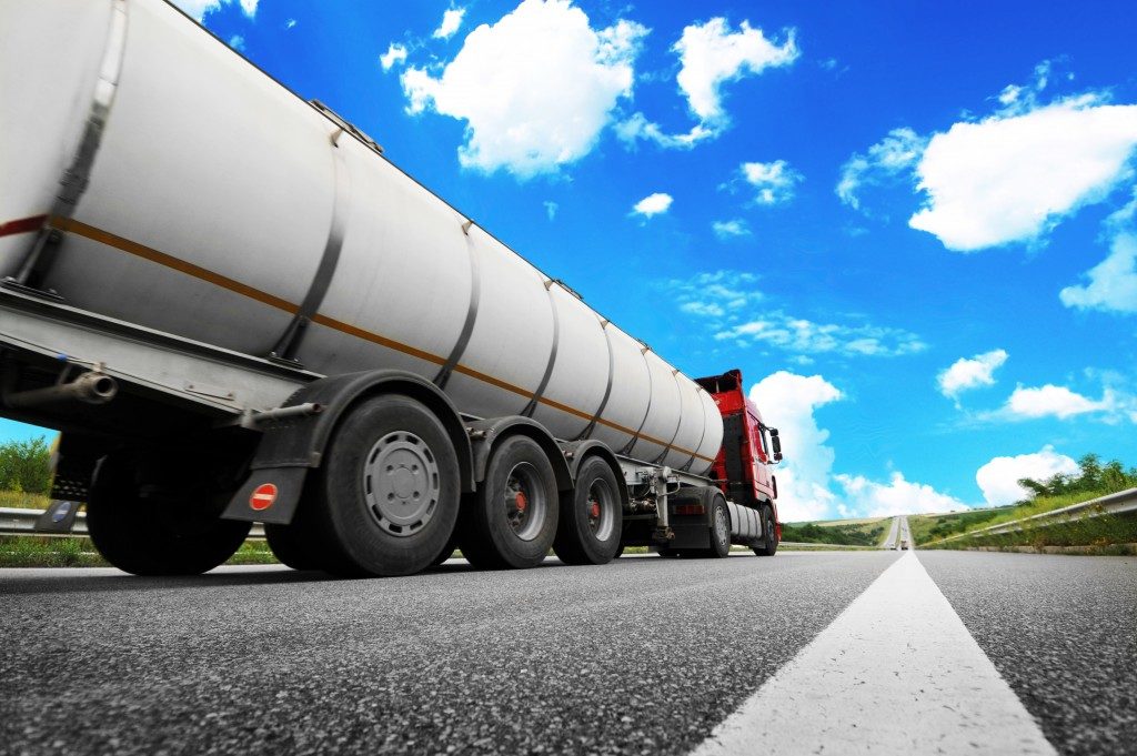 an 18-wheeler truck on the road