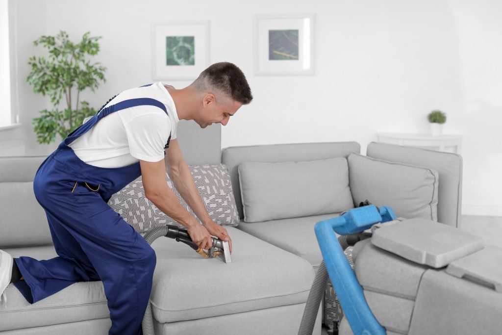 worker from a cleaning service company