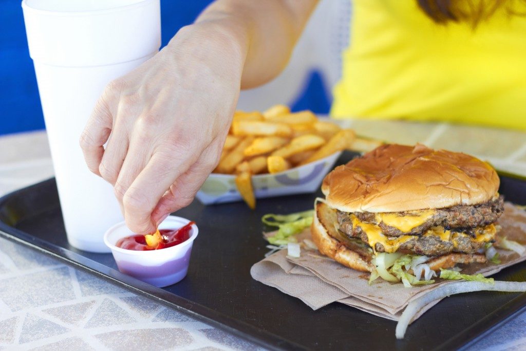 burger and fries