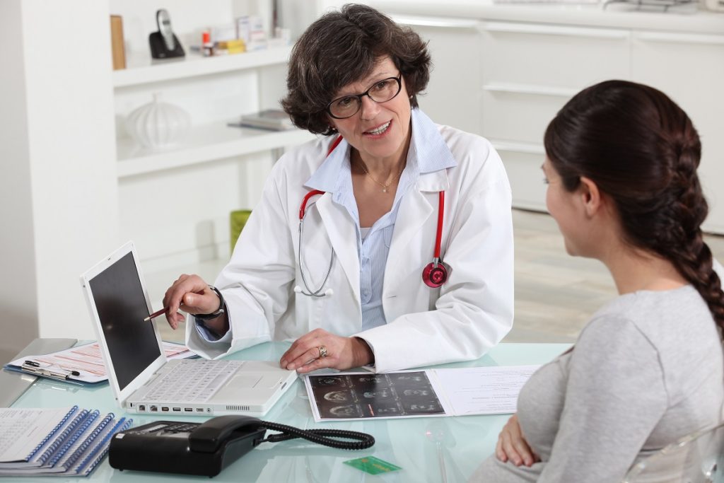 a doctor discussing results to a patient